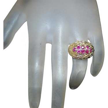 14K Ruby and Diamond Ring - 1970's - image 1