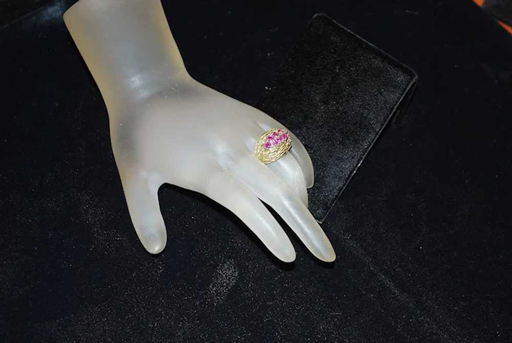 14K Ruby and Diamond Ring - 1970's - image 3