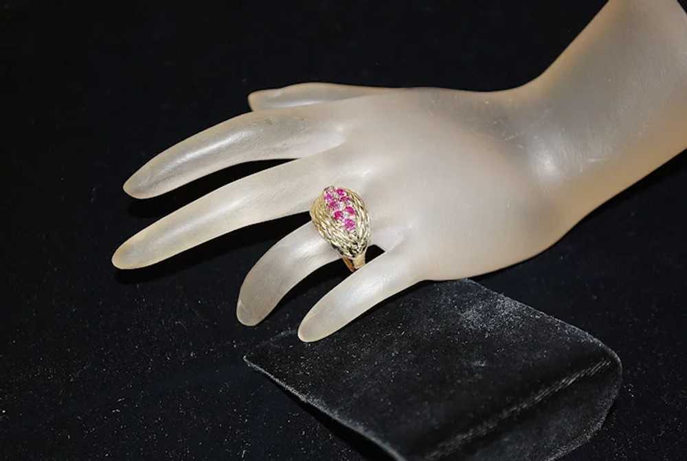 14K Ruby and Diamond Ring - 1970's - image 4
