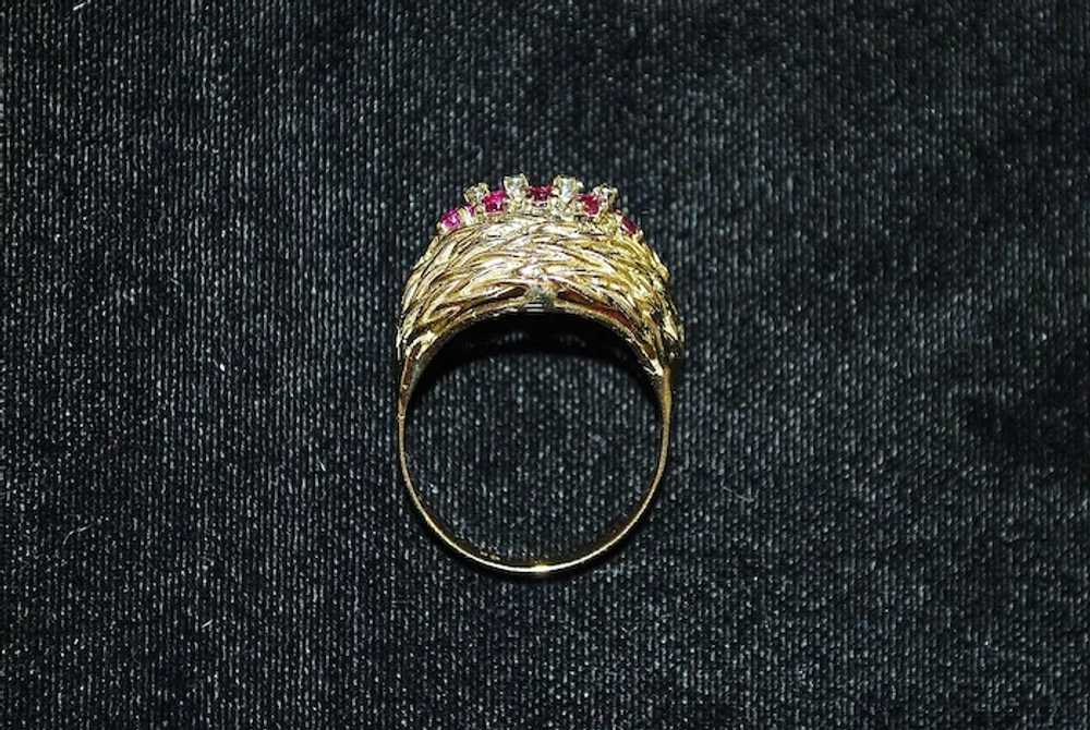 14K Ruby and Diamond Ring - 1970's - image 6