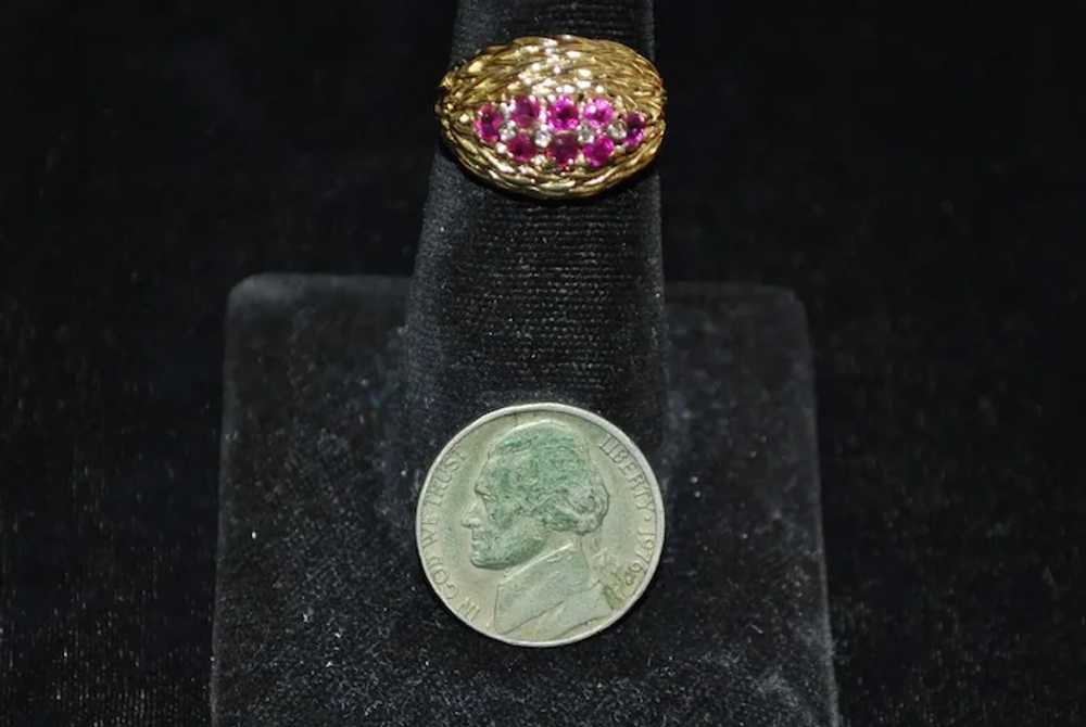 14K Ruby and Diamond Ring - 1970's - image 7