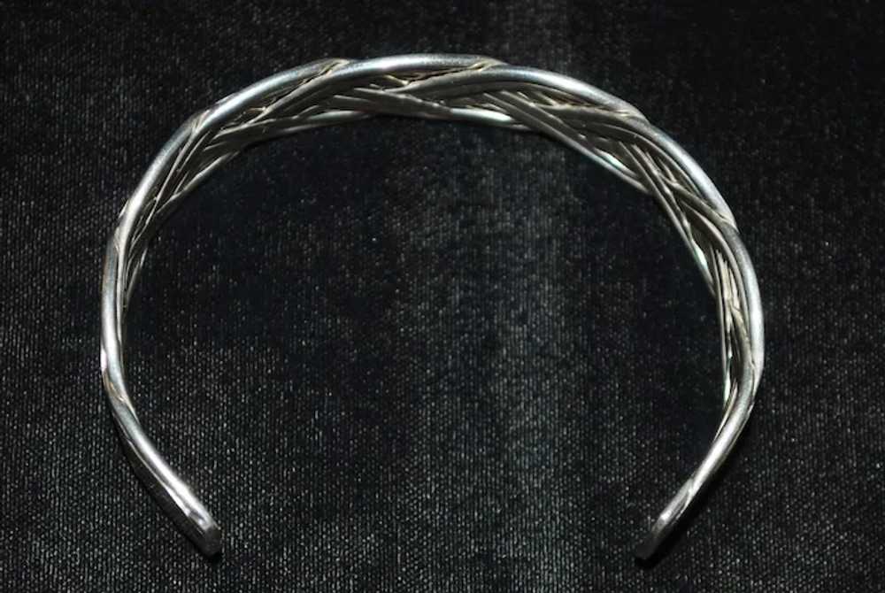Heavy Sterling Silver Braided Bracelet - 1980's - image 3