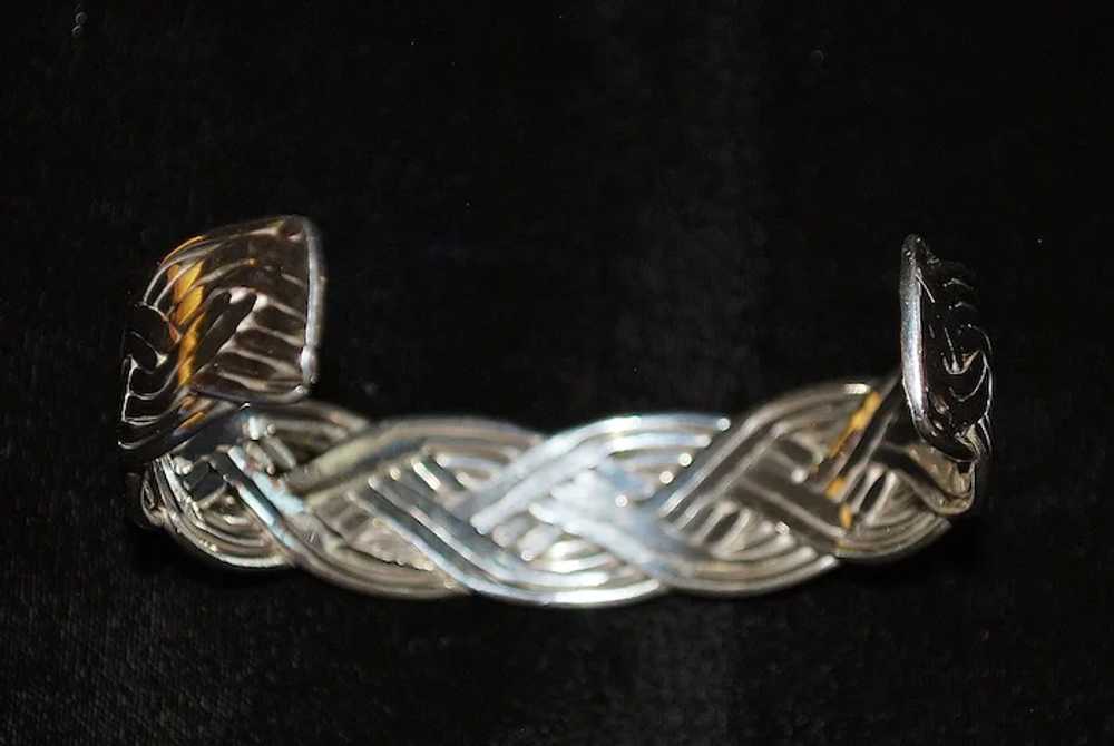 Heavy Sterling Silver Braided Bracelet - 1980's - image 4
