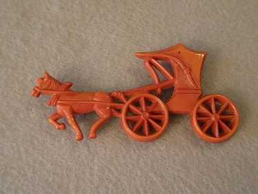 Sorrento - Plastic "Carriage w/Horse" Figural Bro… - image 1