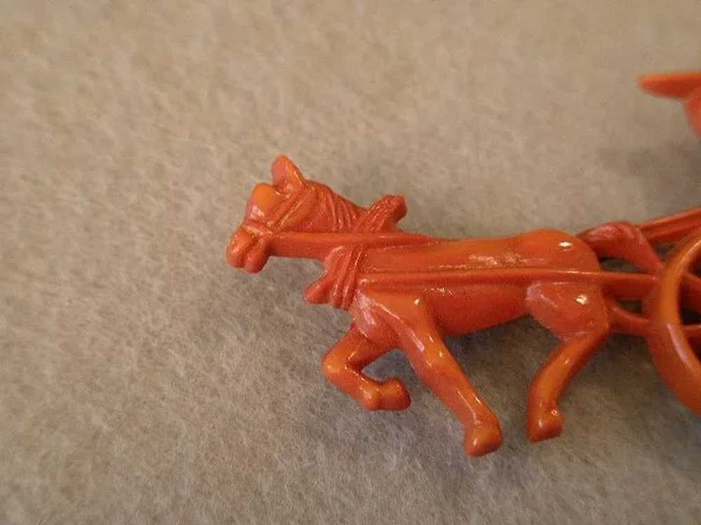 Sorrento - Plastic "Carriage w/Horse" Figural Bro… - image 2