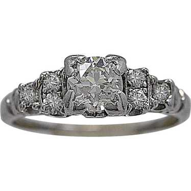 Art Deco .71ct. Diamond & Platinum Antique Engagem