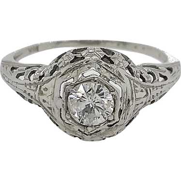 Edwardian .41ct. Diamond Antique Engagement Ring 1