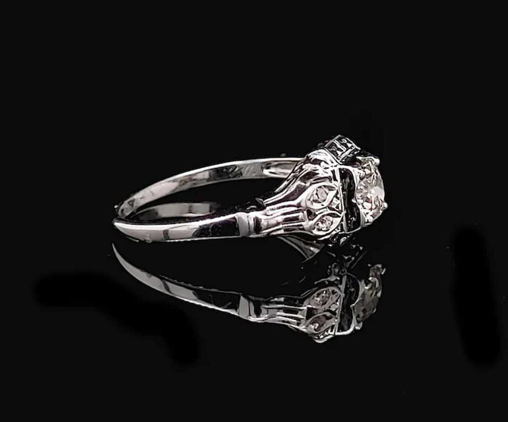 Art Deco .55ct. Diamond Antique Engagement - Fash… - image 3