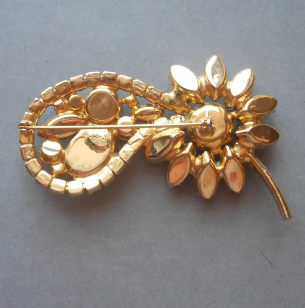 Unusual Weiss Pin Brooch Vintage Daisy Paisley In… - image 3