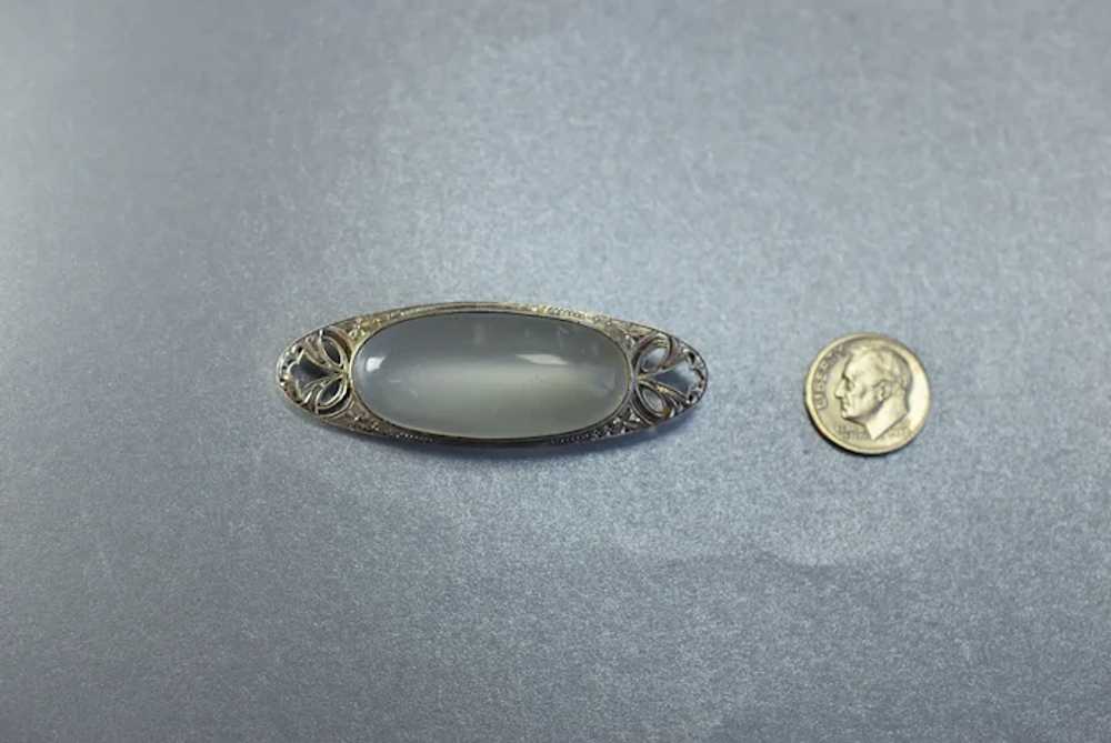 Antique Edwardian Sterling Silver Large Moonstone… - image 9