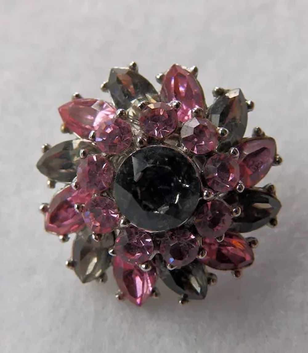 Crown Trifari Clip Back Sparkle Earrings - image 3