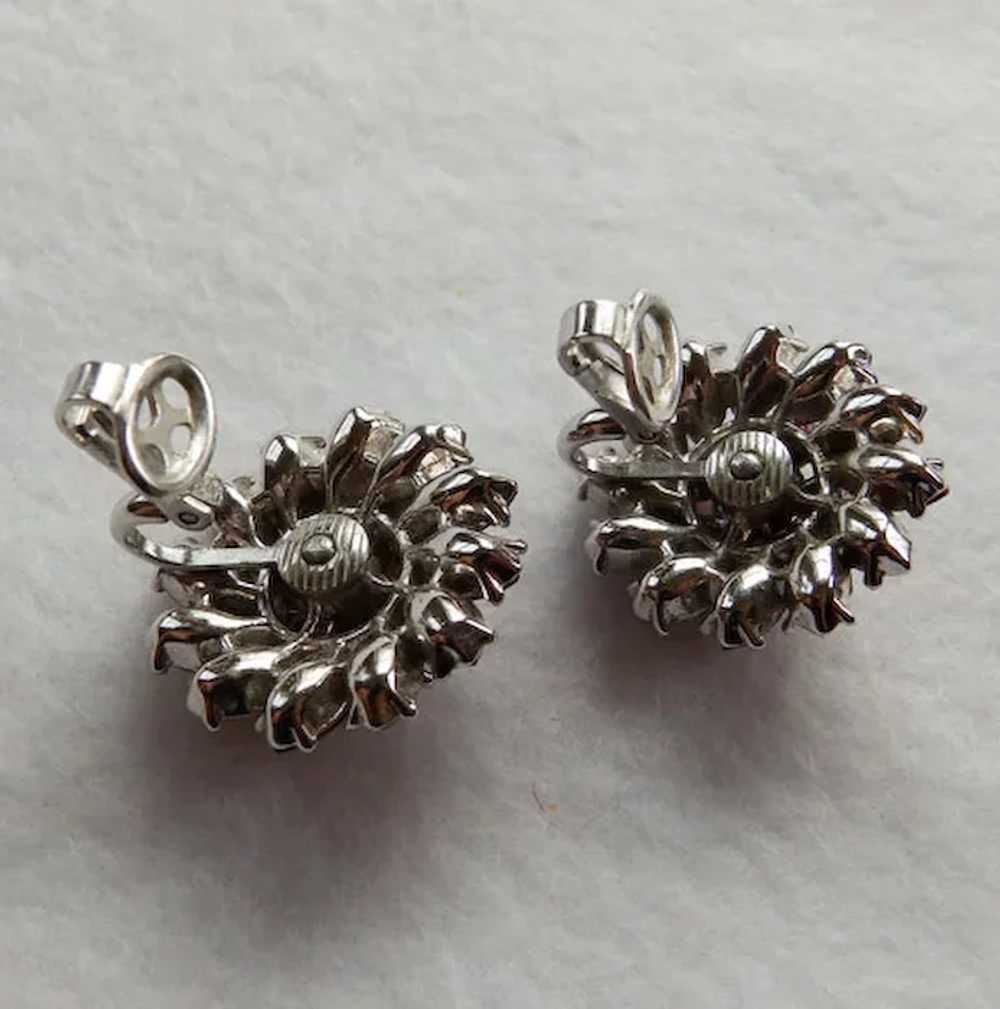 Crown Trifari Clip Back Sparkle Earrings - image 4