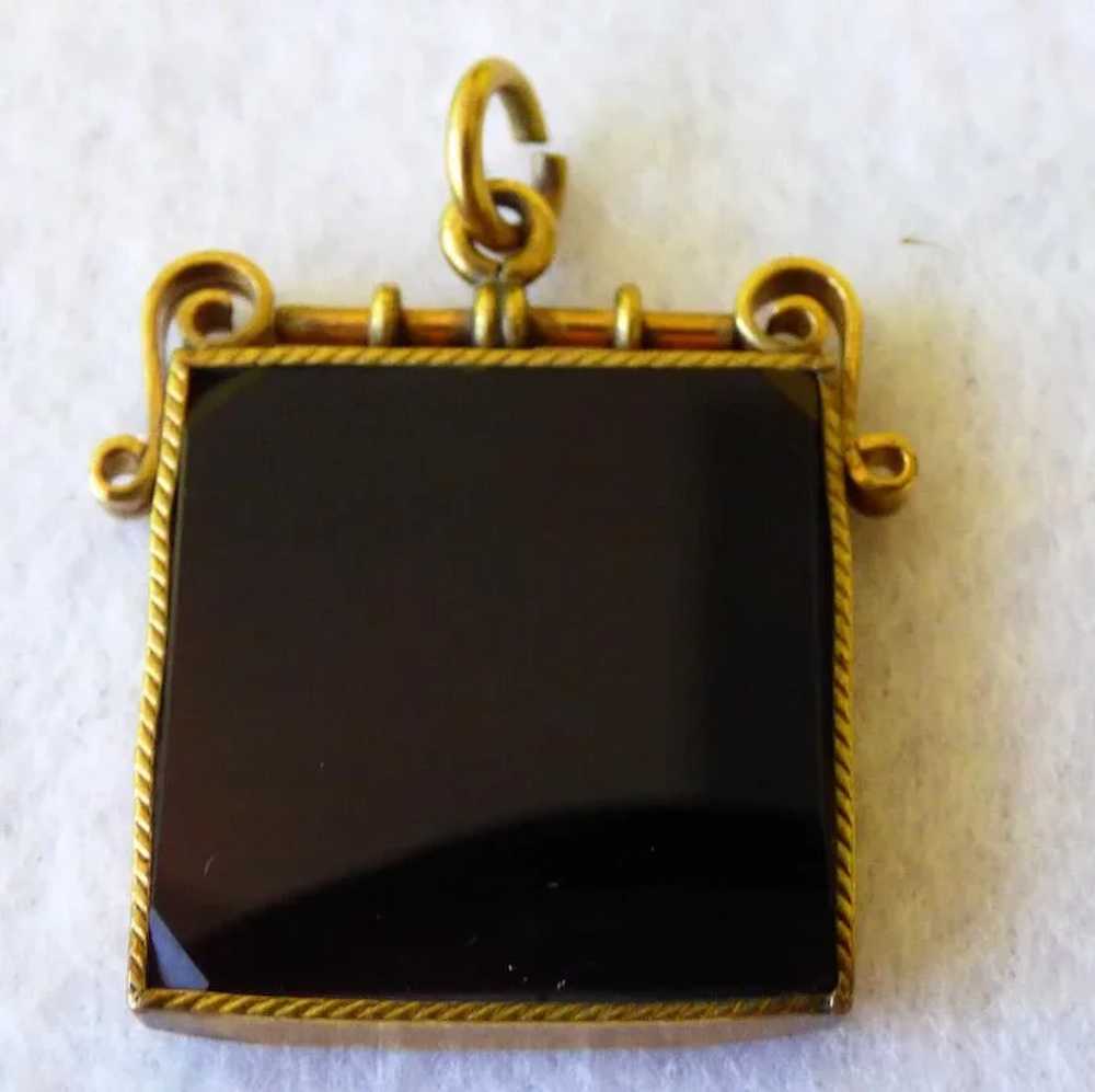 Vintage Carved Carnelian Watch Fob in Gold Fill - image 3