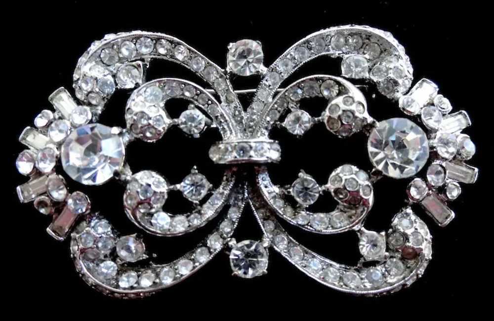 Coro Craft Sterling Brooch! Huge Sparkling Mirror… - image 4