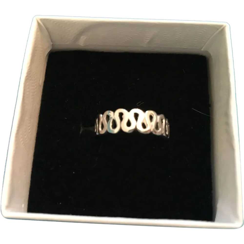 Pinky Sterling Silver Infinity Open Band Ring - image 1