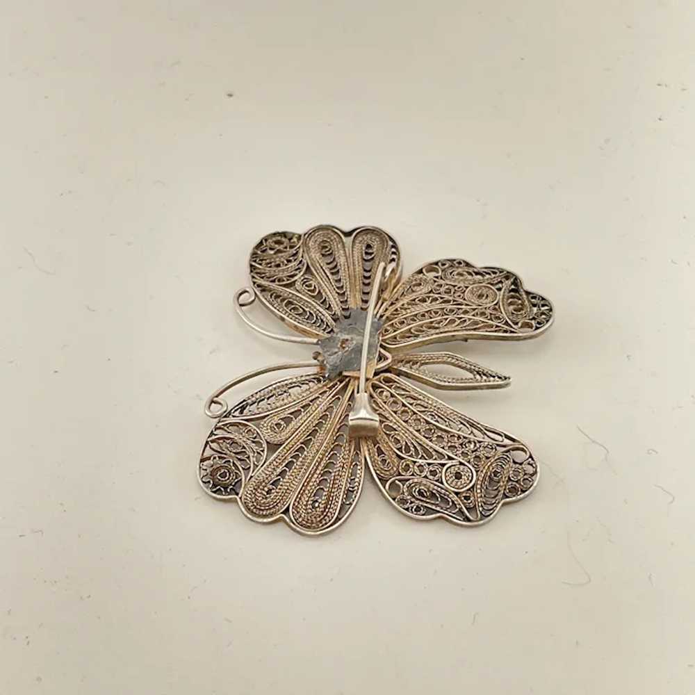 Spun 800 silver butterfly brooch - image 3