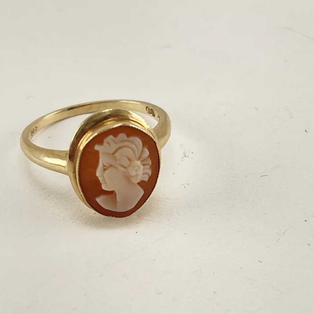 Antique 14K Carved Cameo Ring - image 6