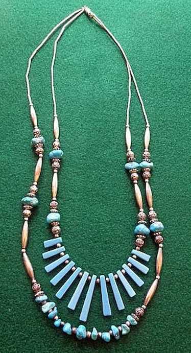 Attractive Southwestern Turquoise &amp; Silver Ton