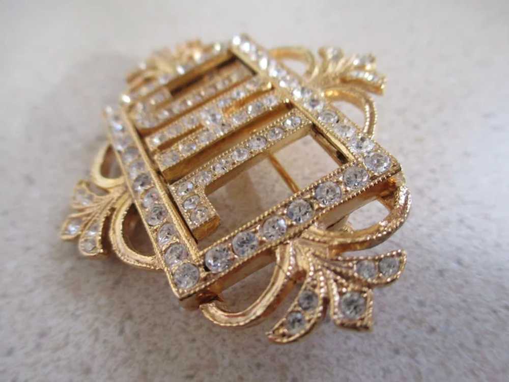 Vintage ORA Crystal  JHL Brooch - image 2