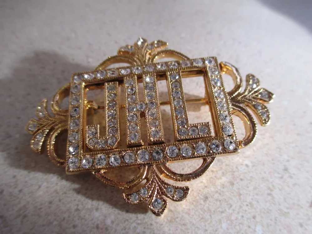 Vintage ORA Crystal  JHL Brooch - image 4