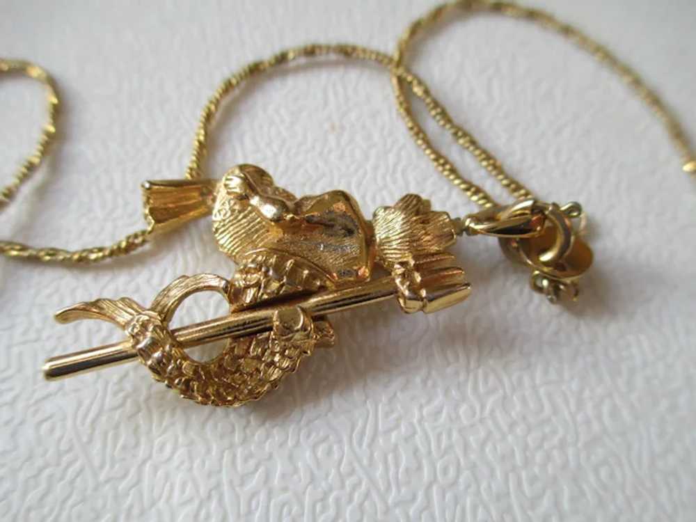 Vintage Goldtone Metal Sea Orc Necklace - image 4