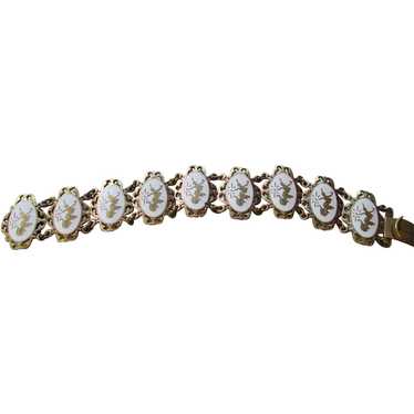 Royal Siam White Enamel Hinged Bracelet - image 1