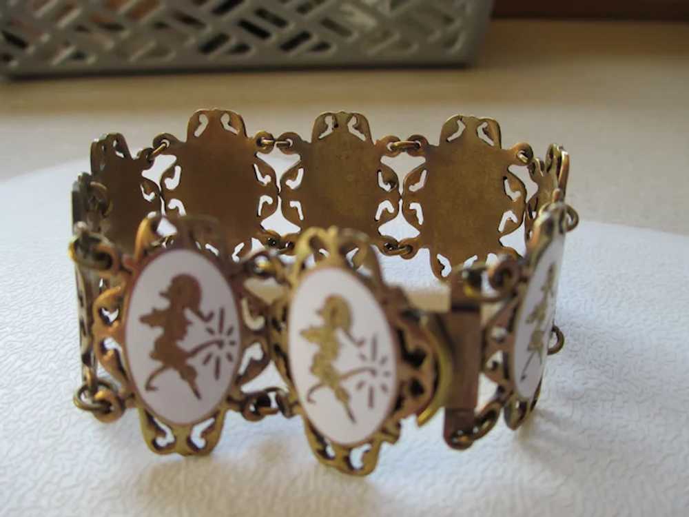 Royal Siam White Enamel Hinged Bracelet - image 2