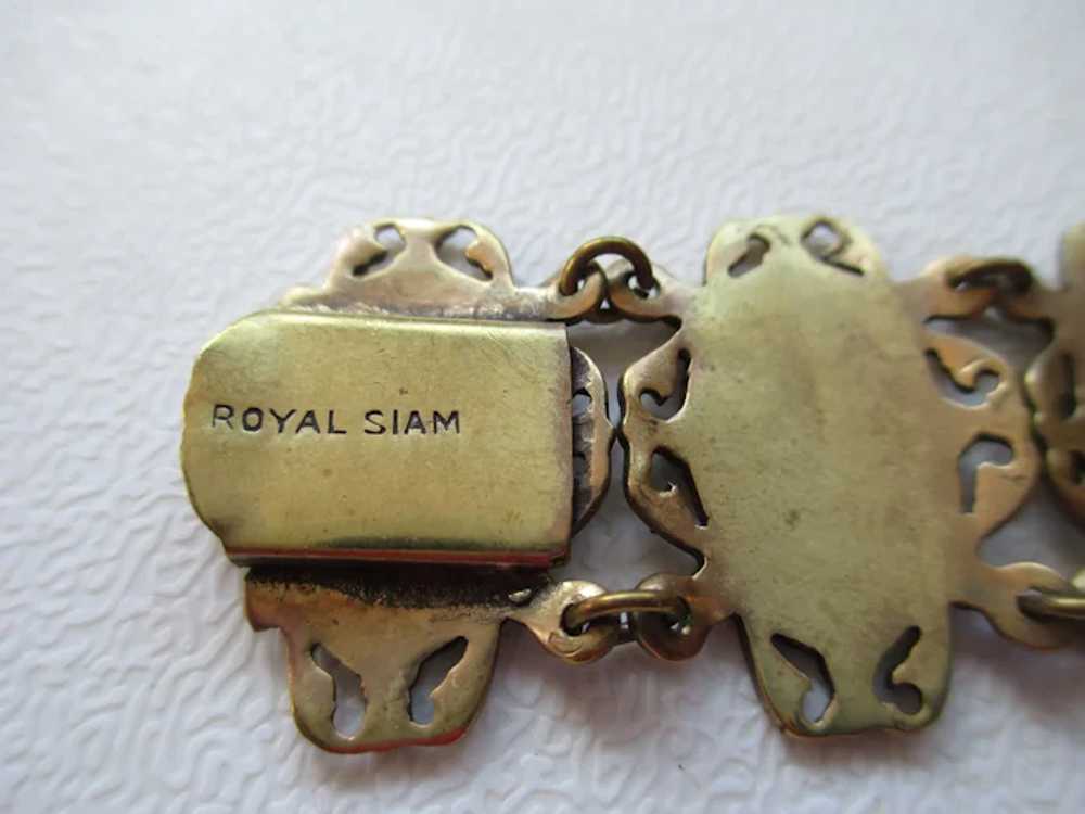 Royal Siam White Enamel Hinged Bracelet - image 3