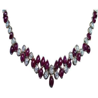 Oscar Heyman Ruby Diamond Necklace 18K Gold Platin