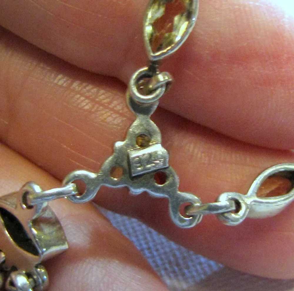 Sterling Multi Gemstone Festoon Necklace - image 3