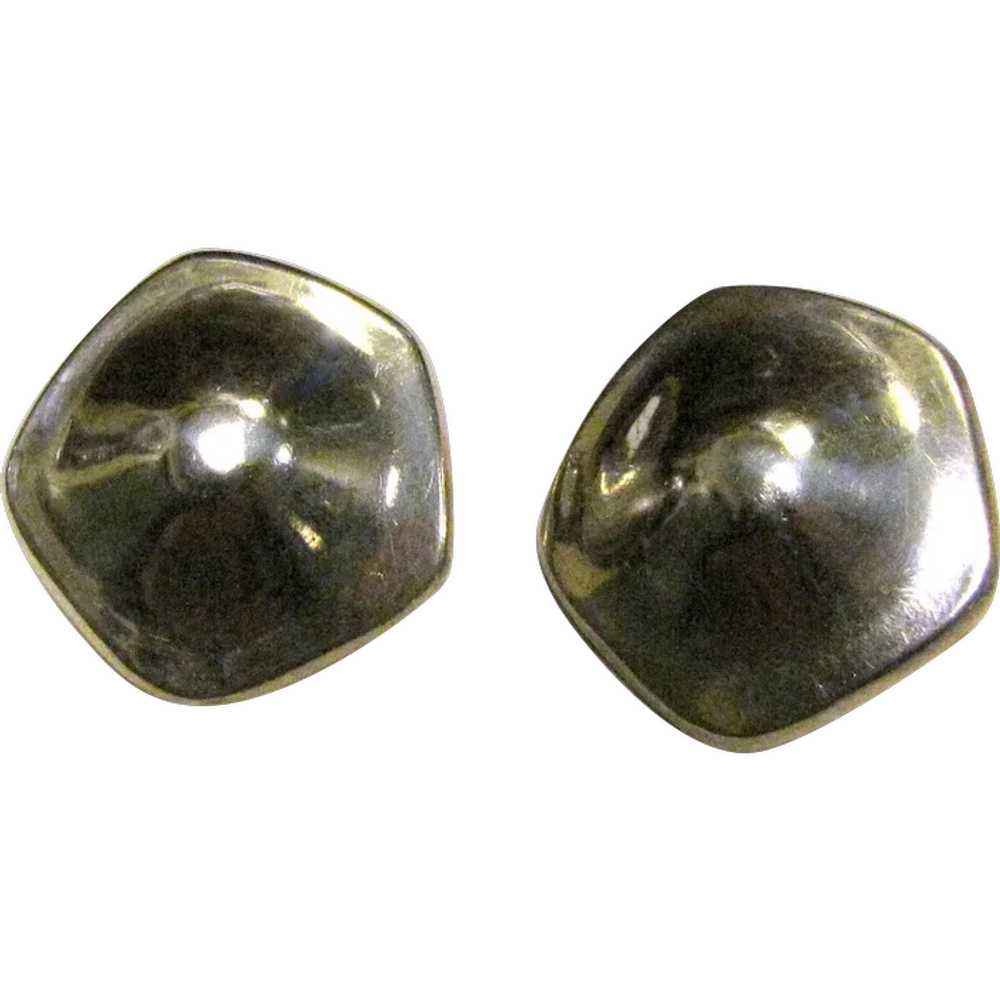 Large Modernist Sterling Silver Earrings. 12 grams - image 1