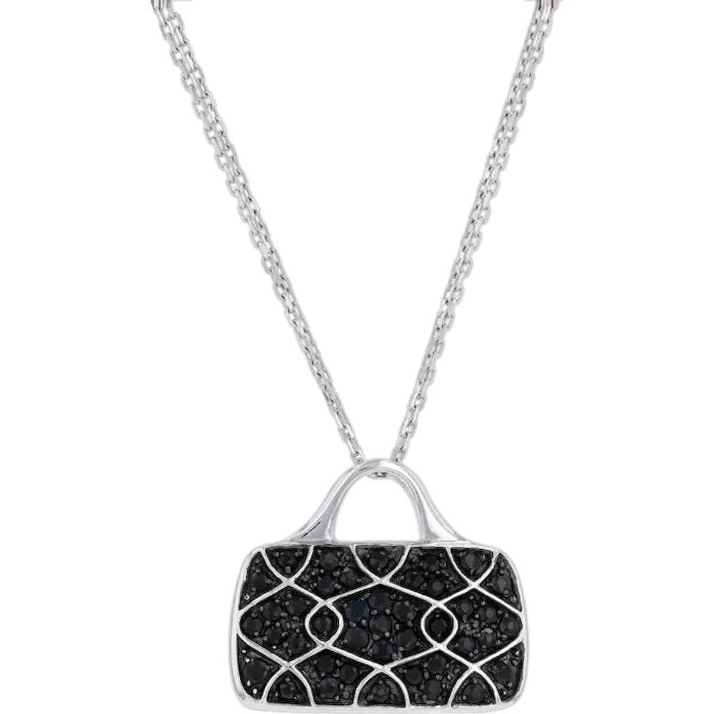 Mirabelle Sapphire Diamond Purse Necklace with Pe… - image 1