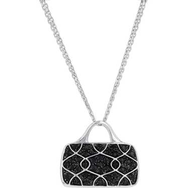 Mirabelle Sapphire Diamond Purse Necklace with Pe… - image 1