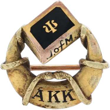 Antique Delta Kappa outlet Epsilon Badge 10k Gold DKE Deke Pin Greek Fraternity 1909