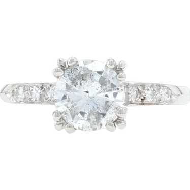 Platinum Diamond Vintage Engagement Ring - 900 Ro… - image 1