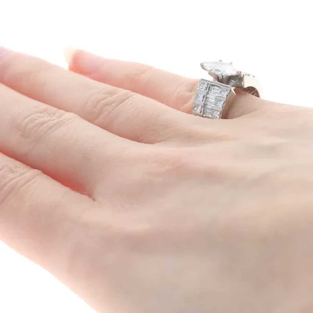 White Gold Diamond Ring - 18k Marquise Cut 2.86ct… - image 4