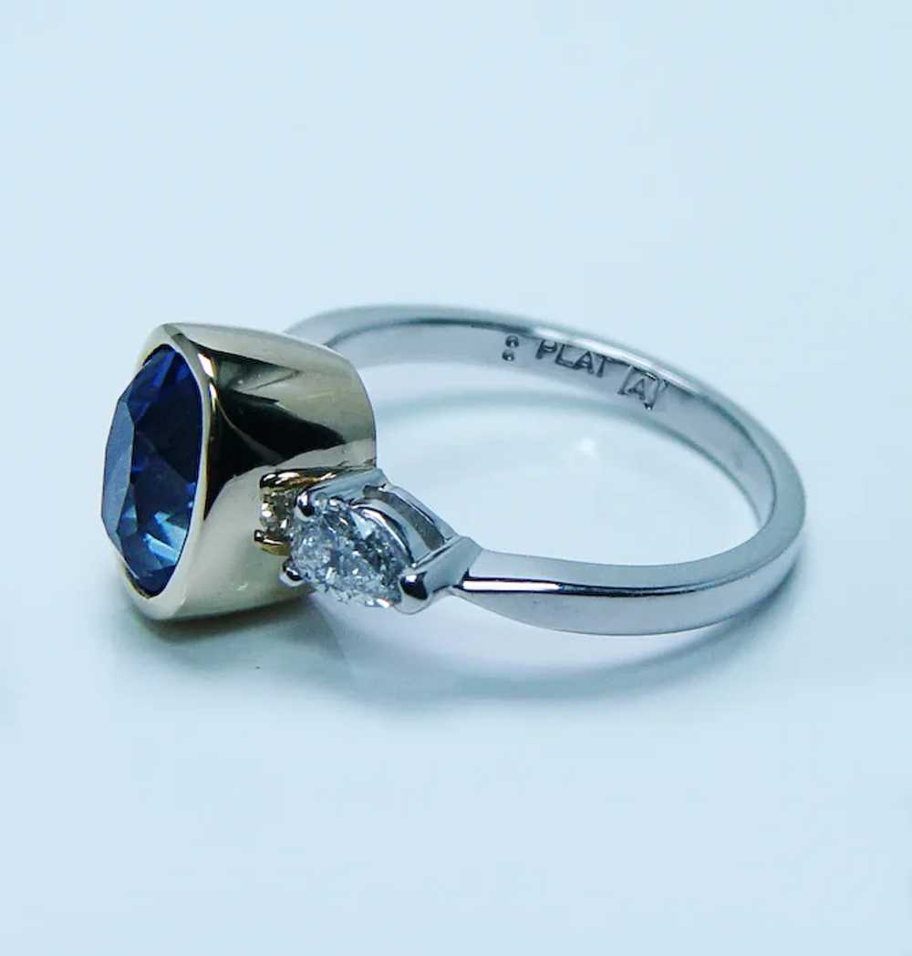 Natural Unheated GIA 3.66ct Sapphire Pear Diamond… - image 6