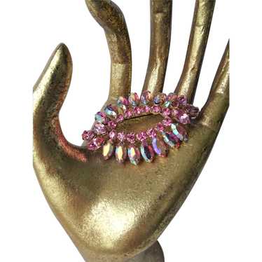 GORGEOUS Brooch,Large Glittering PINK and AB Rhin… - image 1