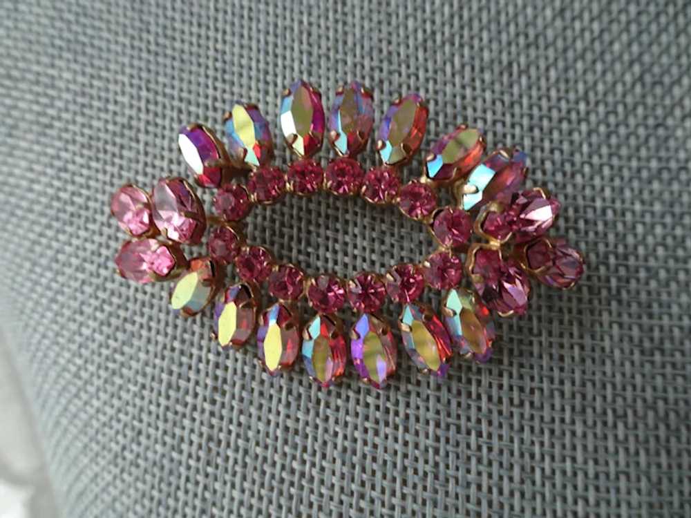 GORGEOUS Brooch,Large Glittering PINK and AB Rhin… - image 3