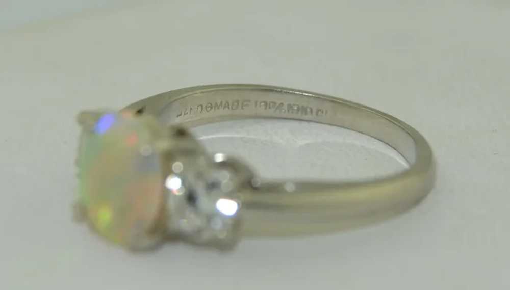 Platinum Fine Diamond and Opal Ring - image 11