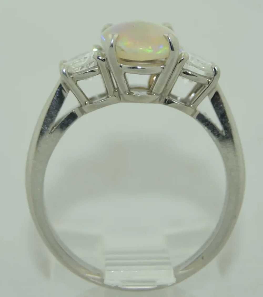 Platinum Fine Diamond and Opal Ring - image 12