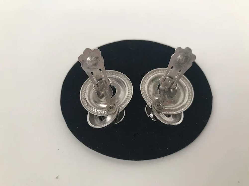 VIntage Signed Coro Silver Tone Earrings Clip Back - image 3