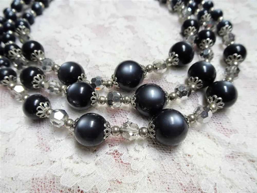 GLOWING Moon Glow and Crystal Bead Necklace,Gray … - image 2
