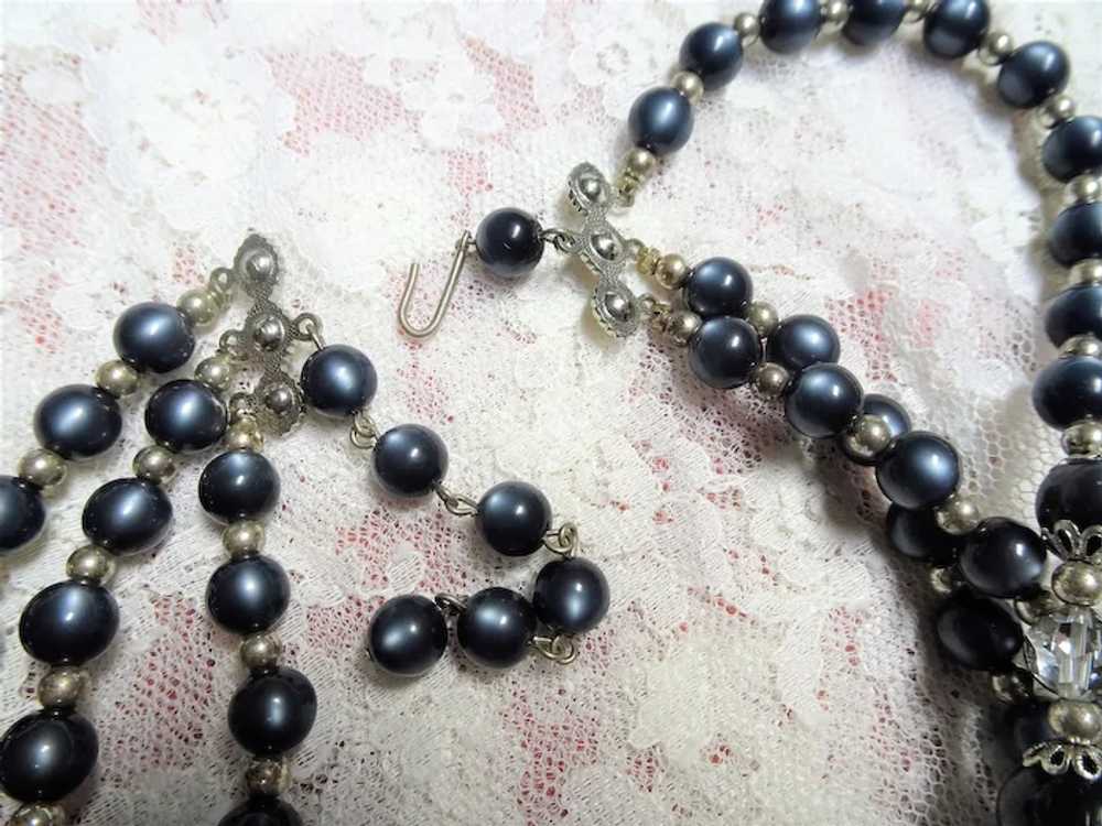 GLOWING Moon Glow and Crystal Bead Necklace,Gray … - image 4