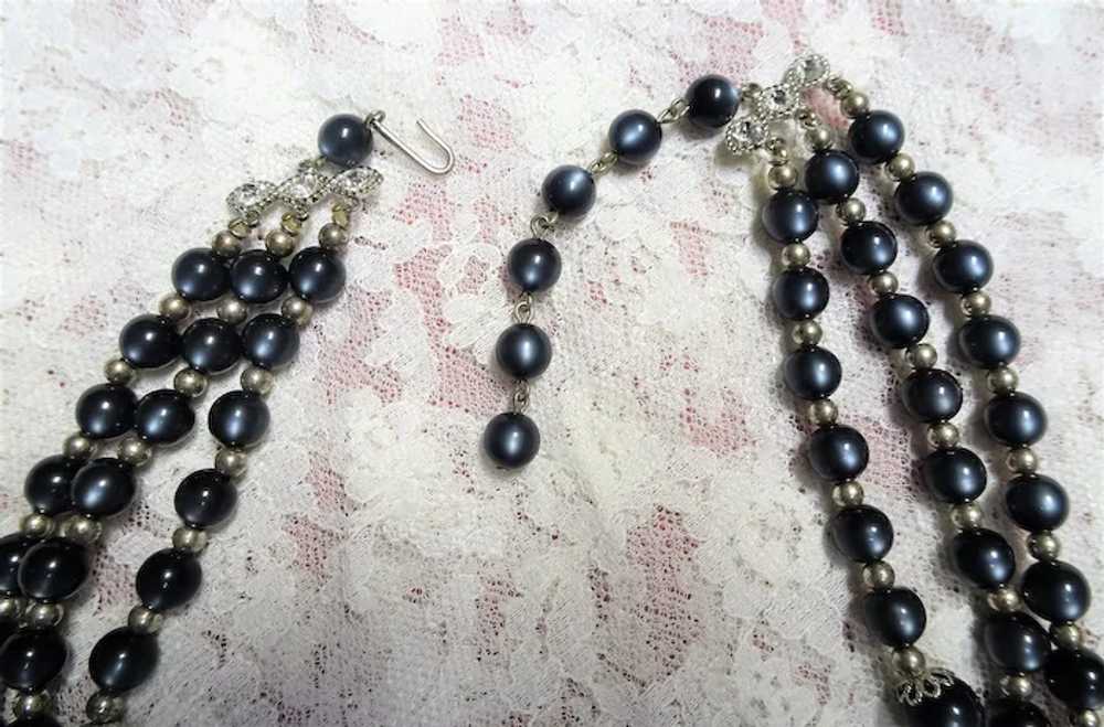 GLOWING Moon Glow and Crystal Bead Necklace,Gray … - image 5