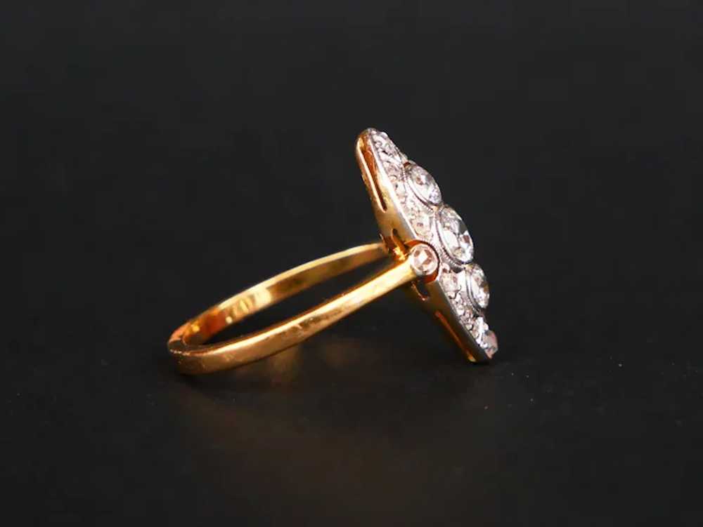 Antique Ring 1 ctw Diamonds solid 18K Yellow Gold… - image 4