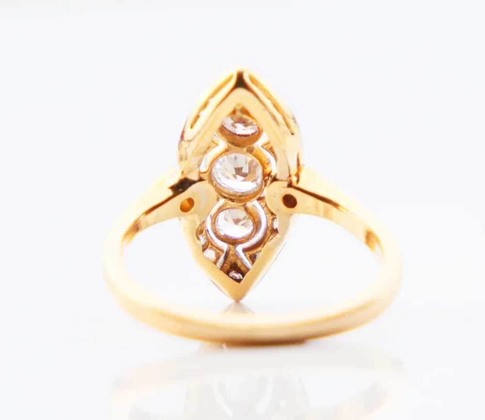 Antique Ring 1 ctw Diamonds solid 18K Yellow Gold… - image 9