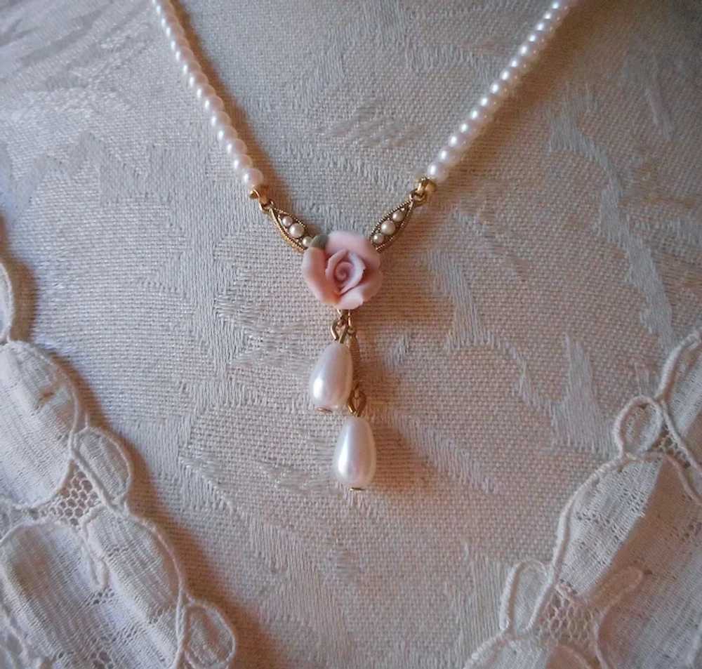 1928 Jewelry Co. Company Necklace Pink Porcelain … - image 6