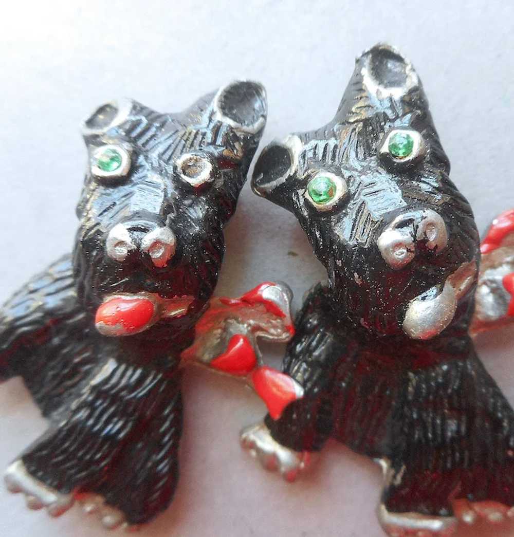 Dogs ca 1940 Fur Clips Terrier Dog Figural Pair V… - image 4