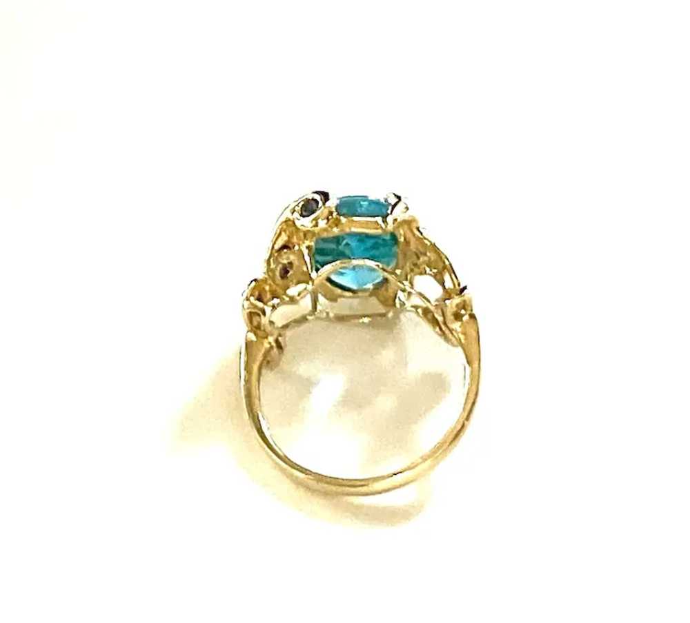 14k Gold, Swiss Blue Topaz and Iolite Ring - image 2